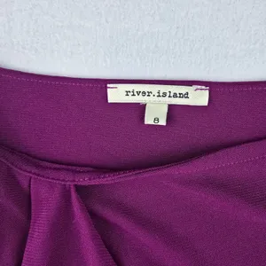 River Island Magenta Ruched Asymmetrical Neck‎ Sleeveless Sheath Dress Size 8 thumbnail 2