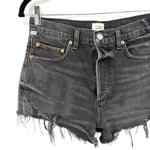 Citizens of Humanity Annabelle Shorts 28 Black Distressed High Rise Denim Cutoff thumbnail 3