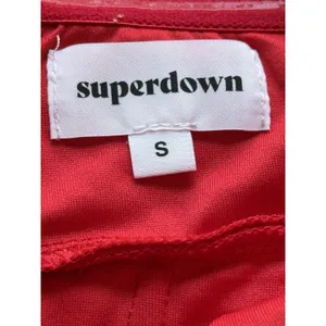 Superdown Revolve Bea Mini Dress Small Bodycon Ruched Mesh Bustier Red Strapless thumbnail 4