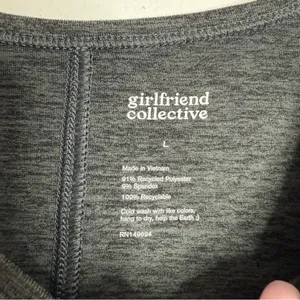 Girlfriend Collective‎ ReSet Cropped Long Sleeve Workout Top Gray LG Activewear thumbnail 5