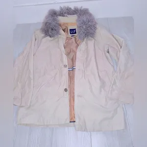 GAP VINTAGE 90’s Women’s Beige Puff Winter Jacket with Detachable Collar thumbnail 2