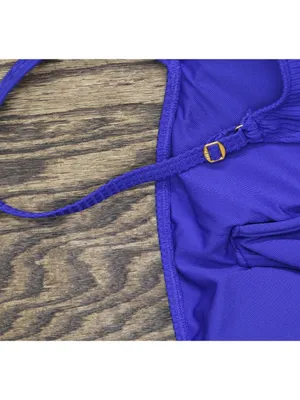 NEW Bleu by Rod Beattie Women Ribbed One Piece Swimsuit Royal Blue 6 thumbnail 5