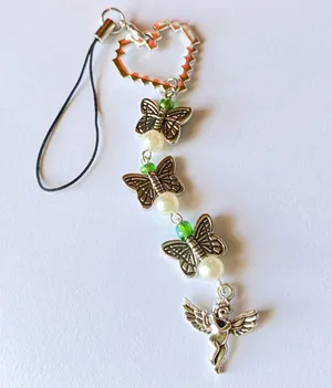 aesthetic Kawaii fairy vintage goth angel/cherub & butterflies phone strap/bag charm/keychain/display👼 thumbnail 1