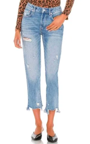 Free People Good Times Relaxed Distressed Cropped Jeans Size 26 thumbnail 1