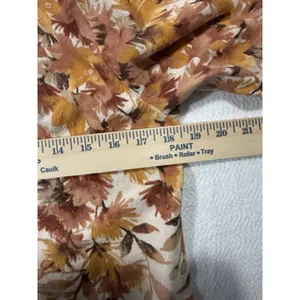 Alfred Dunner Knit Cardigan Sweater Floral Beige Brown Beaded Open PS thumbnail 6