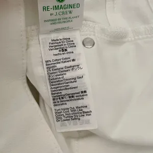 NWT!! J. CREW '96 Slim Wide Jeans Retro Raw Hems Solid White Preppy Frayed 33 thumbnail 14