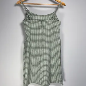 John Galt Plaid Shift Dress Mini White Gingham Preppy Pistachio Green Picnic thumbnail 7