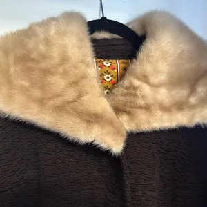 Vintage Women’s mid century modern Wool Coat Real Fur Redman Brothers Forstmann thumbnail 3