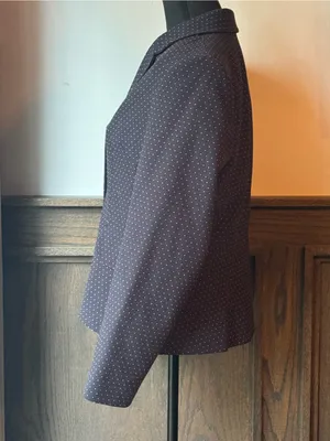 Sag Harbor Classic Navy Polka Dot Women's Blazer Jacket - Navy 12 EUC thumbnail 3