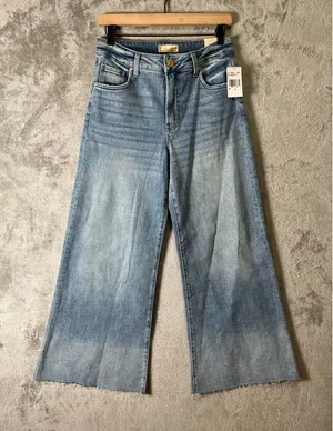 KUT From The Kloth High‎ Rise Ryan Fab Ab Super Wide Leg Jeans Light Wash 2 New thumbnail 1