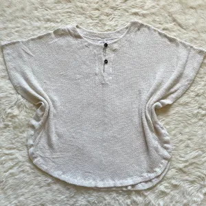 Velvet By Graham And Spencer Poncho Butterfly Sleeve Knit Pullover Cream M thumbnail 1