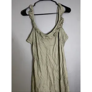 And Now Crushed Oregano Sleeveless Ruffle Maxi Dress Size Large NWT thumbnail 4