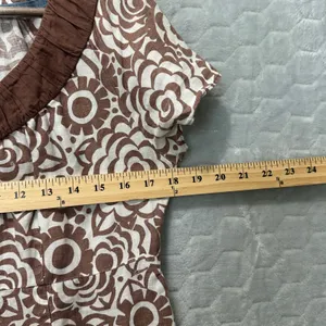 Boden A-Line Dress Linen Brown Floral Boho Retro Cottagecore Preppy Womens 8 thumbnail 6