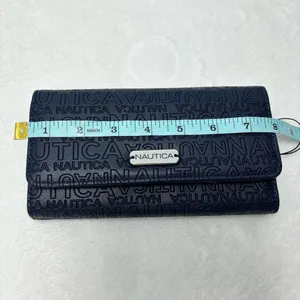 Nautica Wallet Identity Protection Navy Blue Faux‎ Leather Card Slots thumbnail 5
