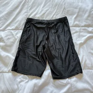Hang Ten‎ Womens Medium Hybrid Long Swim Shorts Black Beach thumbnail 5