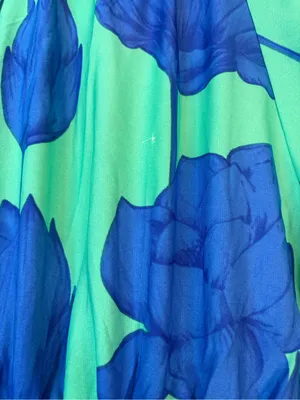 Umgee Blue & Aqua Floral Maxi Dress sz small thumbnail 5
