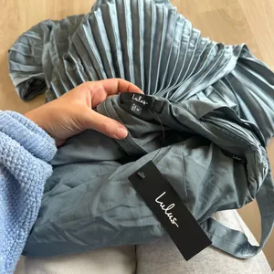 LULU’S Gorgeous Purpose Slate Satin Pleated Sleeveless Bow Maxi Dress thumbnail 8