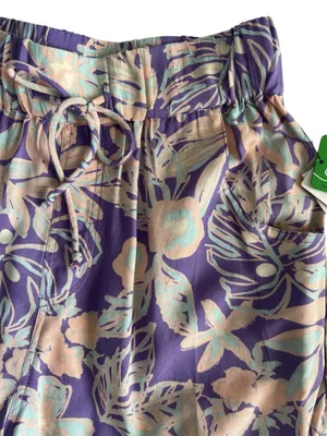 Rip Curl NWT Palm Party Shorts Sz S Purple Tropical Print EcoVero Boho Summer thumbnail 7