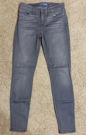 7 For All Mankind The Skinny Jeans Gray Wash Denim‎ Modern Style Size 28 thumbnail 1