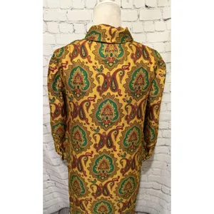 VTG 70s Paisley Floral Dress Vintage Hippie Groovy Vintage Rare M/L thumbnail 6