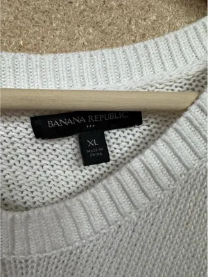 (RFB3) Banana Republic Womens XL Cream Open Back Sweater Crossover Knit Pullover thumbnail 5