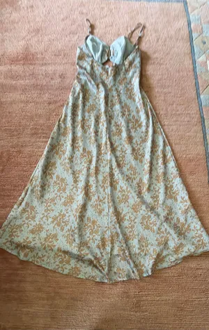 Here Comes The Sun Floral Satin Cutout Midi Dress US 2 AU 8 thumbnail 10