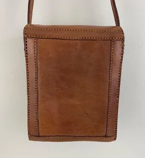 Vintage Southwestern Light Brown Faux Leather Tapestry Panel Crossbody Bag Purse thumbnail 7