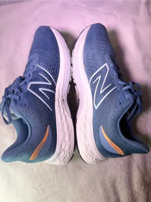New Balance Women's Blue Knit Fresh Foam Sneakers with Peach Accents thumbnail 9