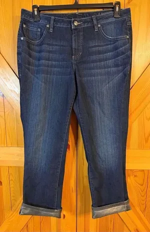 JAG Jeans Women’s Skinny Boyfriend Cuffed Dark Wash Cropped Jeans Size 14 (6511) thumbnail 1