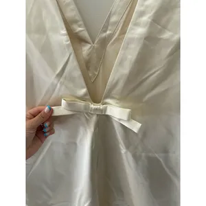 Abercrombie & Fitch Shift Bow-Back Mini Dress Ivory Size Large Tall Sleeveless thumbnail 11