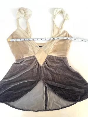 Y2K Fairycore Festival Romantic Ombre Velvet Whimsigoth Baby Doll Top sz XXS thumbnail 11