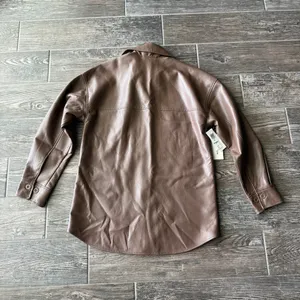 Aritzia Pelli Faux Leather Shirt Jacket thumbnail 4