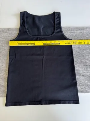 Amazon Black Square Neck Heavyweight Stretch Nylon Tank Top Sz Large thumbnail 4