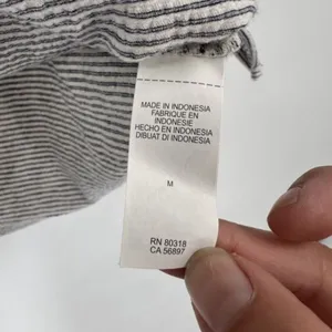 Lucky Brand Women’s Off Shoulder Striped Gauzy Peasant‎ Top Medium Black White thumbnail 7