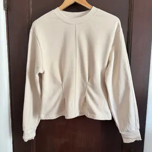 & OTHER STORIES | Cream Fitted Darted Crewneck Sweatshirt | Extra Small thumbnail 2