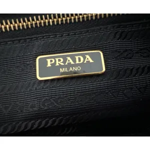 Prada black gold triangle nylon pouch toiletry cosmetic‎ case bag thumbnail 9