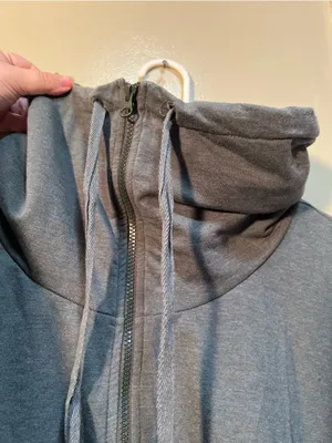 Z by Zella Women's Size Medium Cowl Neck Sweatshirt Charcoal Gray Full Zip thumbnail 5