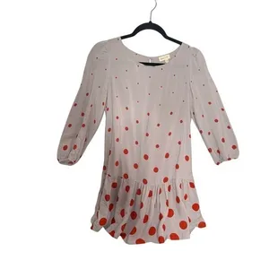 Anthropologie Retro Mod Twee Drop Waist Ruffle Hem Polka Dot Mini Dress Size 4 thumbnail 14