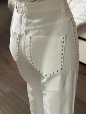 ZARA High-Waisted Studded Jeans thumbnail 2