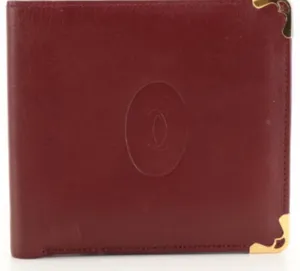 Cartier Les Must de Cartier Bifold Wallet in Burgundy Leather thumbnail 1