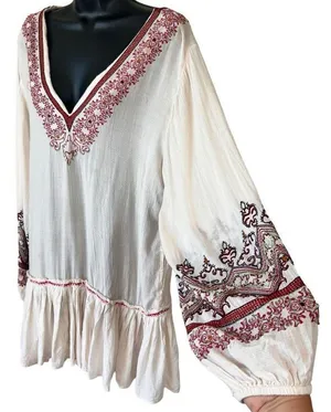 Free People Wild One Embroidered Peasant Dress thumbnail 3