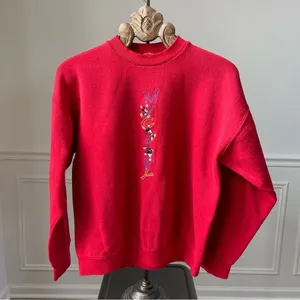 Pacific&Co Vintage 90s Mickey & Co Disney Embroidered Crewneck Sweatshirt Red L thumbnail 4