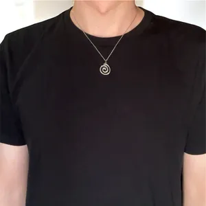 Spiral Pendant Necklace for Men Women Simple Design Streetwear Unisex Style thumbnail 9