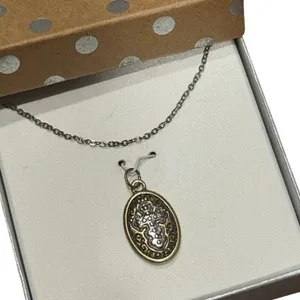 Holy Cross Oval Pendant Necklace NIB Silver Chain Christian Gift Unmarked thumbnail 12