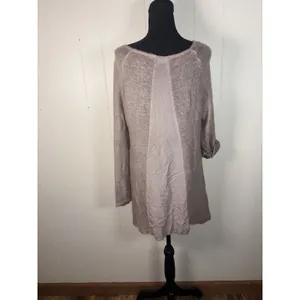 ivy and lace mohair blend‎ thin knit sweater italy small Roll Sleeves Metallic thumbnail 2