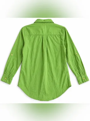 True Destinations Women’s Small Green Cotton Button Down Shirt Roll Tab Sleeve thumbnail 5