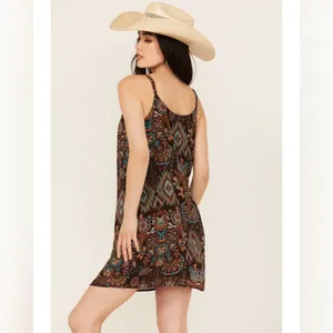 Shyanne Multicolor Floral Pattern‎ mini dress small country boho thumbnail 6