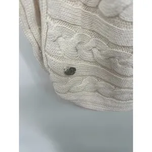 Lauren Ralph Lauren‎ Womens Large Ivory Cable Knit Sweater Minimalist Fisherman thumbnail 4