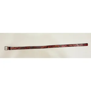 Unisex JON WYE Leather Paisley Belt Western Retro Made in USA Men Women 46.5" thumbnail 2