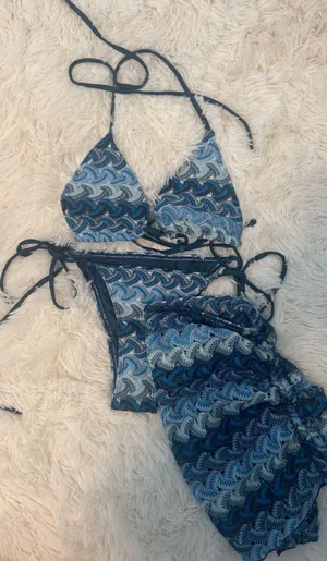 3 piece bikini set Blue thumbnail 1